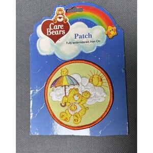Vintage Care Bear Patch-Funshine-Iron On/Sew On Patch-Funshine W/Rainow Umbrella